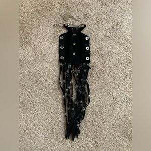 Leather hair wrap for riding